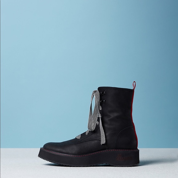 diane von furstenberg in charge combat boots